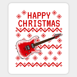 Electric Guitar Ugly Christmas Guitarist Musician Sticker